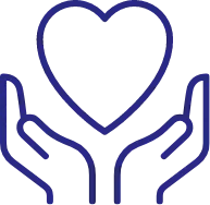 Two hands holding a heart shape