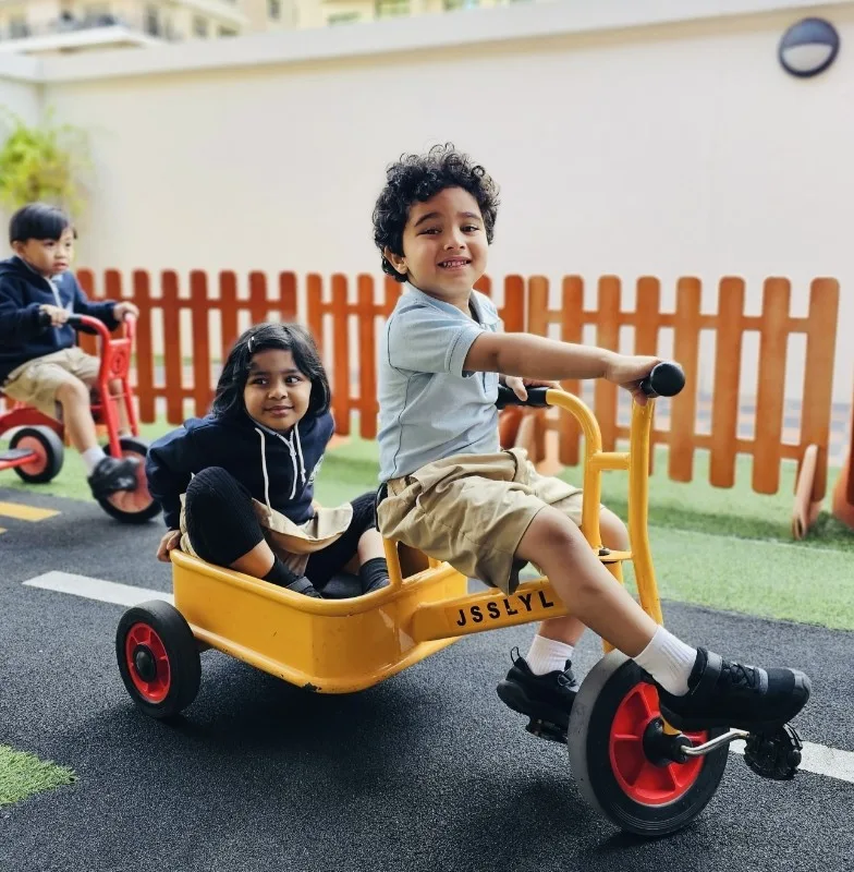 group of diverse kindergarten students standing